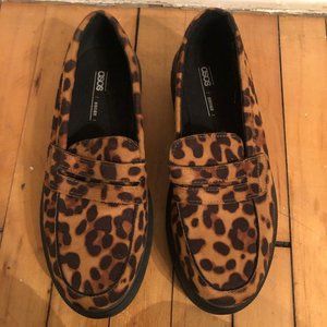 ASOS Leopard Flatform Loafers